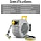 Wrightmaster Retractable 5/8" Dia x 100ft. Garden Hose Reel w/ Brass Fitting and 9 Modes Nozzle, 180 Deg Swivel ZOR-J40 - alternate 7