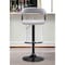 Homeroots Light Gray and Black Fabric with Metal Swivel Adjustable Height Bar Chair 534474 - alternate 1