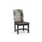 Homeroots Set of Two Black Gray And Dark Brown Solid Wood Upholstered Chenille And Leather Dining Side Chairs 552134 - alternate 5