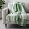 Homeroots 50" X 60" Green Woven Cotton Checkered Throw Blanket with Fringe 516568 - alternate 6
