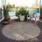 Homeroots 8' Brown And Beige Round Abstract Washable Indoor Outdoor Area Rug 599702 - alternate 6