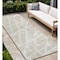 Homeroots 8' Runner Beige and Ivory Abstract Washable Non Skid Indoor Outdoor Runner Rug 559227 - alternate 1