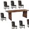 Homeroots Nine Piece Brown Solid Wood Dining Set with Eight Chairs 635836 - alternate 6