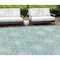 Homeroots 8' X 10' Turquoise Teal Blue And Ivory Medallion Washable Indoor Outdoor Area Rug 587773 - alternate 1