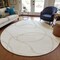 Homeroots 8' Ivory And Beige Round Abstract Washable Indoor Outdoor Area Rug 597489 - alternate 7