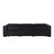 Homeroots 110" Black Top Grain Leather Reclining Metal USB Sofa 720301 - alternate 5