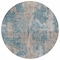 Homeroots 8' Round Teal and Taupe Round Abstract Washable Non Skid Indoor Outdoor Area Rug 564292 - alternate 5