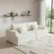 Homeroots 94" White Chenille Modular Stainless Steel Sleeper Sofa With Toss Pillows 706811 - alternate 7