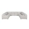 Homeroots Light Gray Italian Leather Power Reclining U Shaped Eight Piece Corner Sectional With Console 632573 - alternate 13