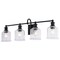Vaxcel Northbrook 32 in. 4-Light Traditional Black Bathroom Vanity Fixture, Glass Shade W0516 - alternate 1