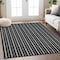 Homeroots 8' X 10' Black And Ivory Striped Washable Indoor Outdoor Area Rug 595850 - alternate 5