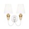 Z-Lite Claudelle 2-Light Wall Sconce, 13.75 in W x 14.5 in H, Textured White + Modern Gold 4014-2S-TW-MGLD - alternate 5