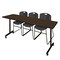 Regency Kobe Mobile T-Base Training Table W/ 2 Zeng Stack Chairs, 84 in W, 24 in L, Neo Walnut MKTRCC8424NW44BK - alternate 1