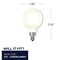 Bulbrite 40w G16 Milky Dimmable (E12) Candelabra Scrw Bse Decorative Filament Milky LED Lght Bulb, 2700K, 3PK 861577 - alternate 3