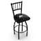 Holland Bar Stool Co 36" Blk Wrinkle Dallas Stars Swivel Bar Stool, Jailhouse Back L01836DalSta - alternate 1
