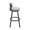 Armen Living Flynn 26in Swivel Counter Stool in Black Metal with Light Gray Faux Leather LCFLBABLKLGRY26 - alternate 6