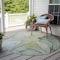 Homeroots 8' Round Green Round Abstract Washable Non Skid Indoor Outdoor Area Rug 559384 - alternate 5