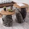 Lavish Home Set of 2 End Tables Nesting Tables with Removable Wood Tops, Metal Wire Baskets Round Side Furniture 80-ENDTBL-2 - alternate 1