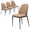 Leisuremod Tule Dining Side Chair, Walnut Frame with Brown Leather Seat, 4PK TCWN18BR4 - alternate 1