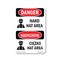 Signmission OSHA Danger Sign, Hard Hat Area Bilingual, 24in X 18in Rigid Plastic, OS-DS-P-1824-VP-1292 OS-DS-P-1824-VP-1292 - alternate 1