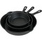 Homeroots Set of Three Black Cast Iron Frying Pans 666727 - alternate 5