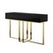 Homeroots 47" Black And Gold Stainless Steel Coffee Table With Two Drawers 543862 - alternate 1