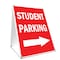 Signmission Student Parking With Arrow, 36 Inch x 24 Inch A-frame Yard Sign, Plastic Sign SBC-2436-Student Parking With Arrow - alternate 1