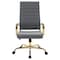 Leisuremod Benmar High-Back Leather Office Chair with Gold Frame, Grey BOTG19GRL - alternate 6
