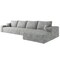 Homeroots 135" Gray Corduroy Modular Compression Foam Sofa With Toss Pillows 712970 - alternate 1