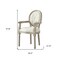 Homeroots Tufted Cream and Brown Upholstered Linen Dining Arm Chair 535371 - alternate 6