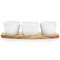 Gibson Elite Gracious Dining 4 Piece Fine Ceramic Tidbit Dish Set with Acacia Wood Base 127272.04 - alternate 5