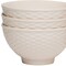 Homeroots White Four Piece Weave Stoneware Service For Four Bowl Set 483501 - alternate 7