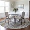 Homeroots 8' Beige And Gray Round Striped Washable Indoor Outdoor Area Rug 617688 - alternate 5