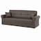 Homeroots 89" Brown Faux Leather Convertible Futon Sleeper Sofa And Toss Pillows With Storage 607108 - alternate 5