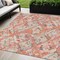 Homeroots 5' X 8' Coral And Orange Geometric Washable Indoor Outdoor Area Rug 609131 - alternate 1
