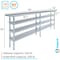 Amgood 14in D x 96in L Stainless Steel Table, Three Undershelves AMG WT-1496-3SH-Z - alternate 6