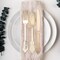 Smarty Had A Party Shiny Metallic Gold Baroque Plastic Cutlery Set - Spoons, Forks and Knives (600 Guests), 1800PK 7959-GBQCS-CASE - alternate 7