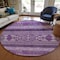 Homeroots 8' Purple Eggplant And Gray Round Southwestern Washable Indoor Outdoor Area Rug 582844 - alternate 8