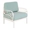 Homeroots 31" White Heavy Duty Plastic Outdoor Armchair With Sea Green Cushion 565279 - alternate 4