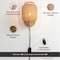 Vidalite Amud Bamboo Wicker Wall Sconce with Natural Wood Finish, Stitched Velvet Detailing, Plug-In CE1009081 - alternate 6