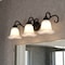 Vaxcel Bella 3-Light Matte Black Bathroom Vanity Fixture, White Glass Shade W0555 - alternate 8