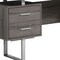 Homeroots 60" Taupe and Silver Computer Desk With Three Drawers 333368 - alternate 5