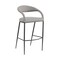 Armen Living Ramona 30in Bar Stool with Matte Black Iron and Light Gray Leather LCRABABLKPGRY30 - alternate 1