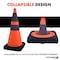 Traffic Kontrol 28in Collapsible Traffic Road Cone, 2 Reflective Collars, Orange Without LED, 1PC TKTCC-28-7-OR-2C - alternate 3