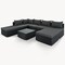 Homeroots Two Piece Outdoor Gray Wicker Sectional Seating Group with Gray Cushions 625671 - alternate 6