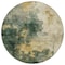 Homeroots 8' Fern Green And Gold Round Abstract Washable Indoor Outdoor Area Rug 603055 - alternate 7