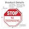 Signmission Stop No Trespassing, 6 inch X 6 inch, Plastic Sign, 2PK OC-P-2PACK-6-265 - alternate 7