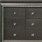 Homeroots 66" Gray Solid and Manufactured Wood Nine Drawer Triple Dresser 490478 - alternate 4