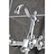 Kingston Brass Two-Handle Wall Mount Bridge Kitchen Faucet with Brass Sprayer, Polished Chrome KS2441AXBS - alternate 4