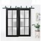 Sartodoors Slab Barn Door Panel Frosted Glass Lite Planum 2122 Black 28x84 Solid Core Modern Interior PLANUM2122S-BLK-28 x 84 - alternate 2